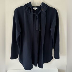 J.Jill Fit Hooded Open-Front Cardigan – Navy Blue, XS